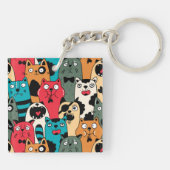 Die Menge an Katzen Schlüsselanhänger (Rückseite)