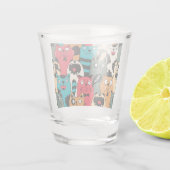 Die Menge an Katzen Schnapsglas (Rückseite)