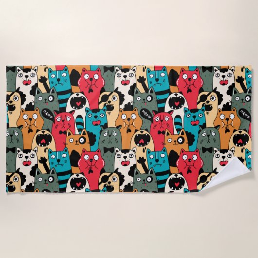 Die Menge an Katzen Strandtuch (Vorderseite)