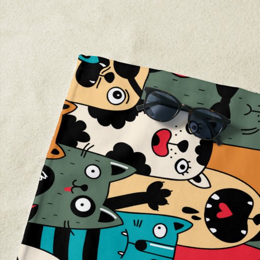 Die Menge an Katzen Strandtuch (Beispiel)