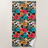 Die Menge an Katzen Strandtuch (Vorderseite)