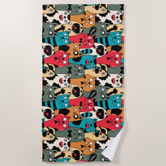 Die Menge an Katzen Strandtuch (Vorderseite)