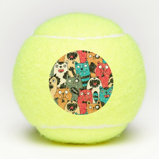 Die Menge an Katzen Tennisbälle (Vorderseite)