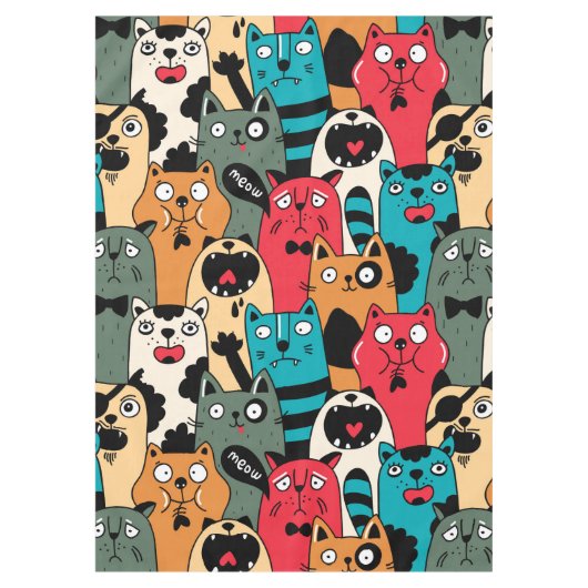 Die Menge an Katzen Tischdecke (Vorderseite)