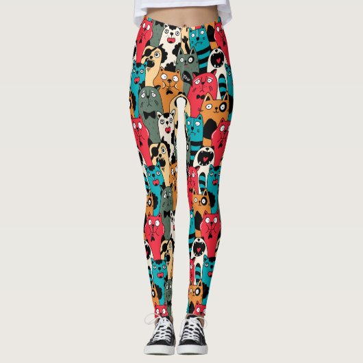 Die Menge der Katzen Leggings (Vorderseite)