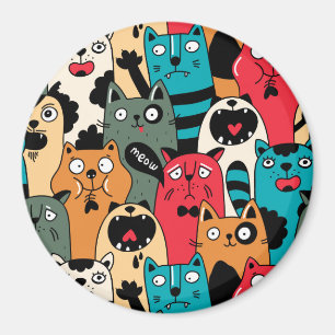 Die Menge der Katzen Magnet