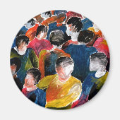 Die Menge - Kühlschrankmagnet. Magnet (Vorne)