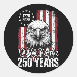 Die Menschen 250 Jahre USA Patriotischer Adler 177 Runder Aufkleber