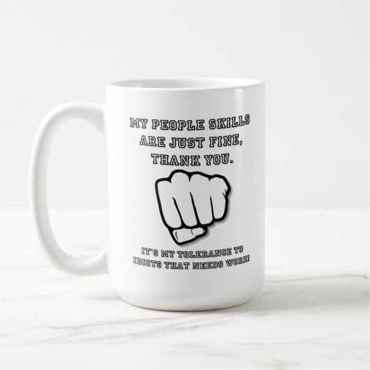 Die Menschen beherrschen Funny Mug Kaffeetasse (Links)