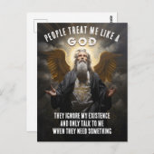 Die Menschen Leckerei mich wie ein Gott - göttlich Postkarte (Vorne/Hinten)