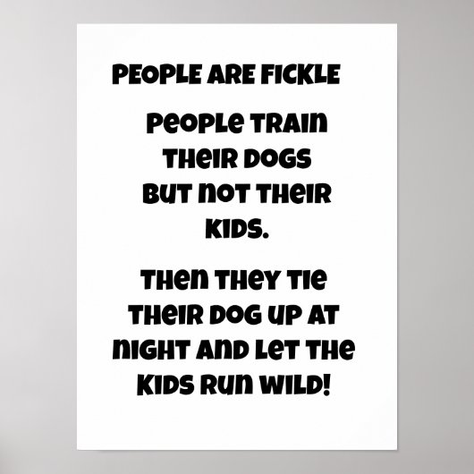 DIE MENSCHEN SIND FICKLE POSTER (Vorne)