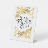 Die Menschen streben danach, besser zu sein, nicht Sockelschild (Vorderseite)