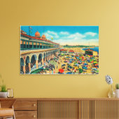 Die Menschenmengen am Strand vor dem Casino Leinwanddruck (Insitu (Wohnzimmer))