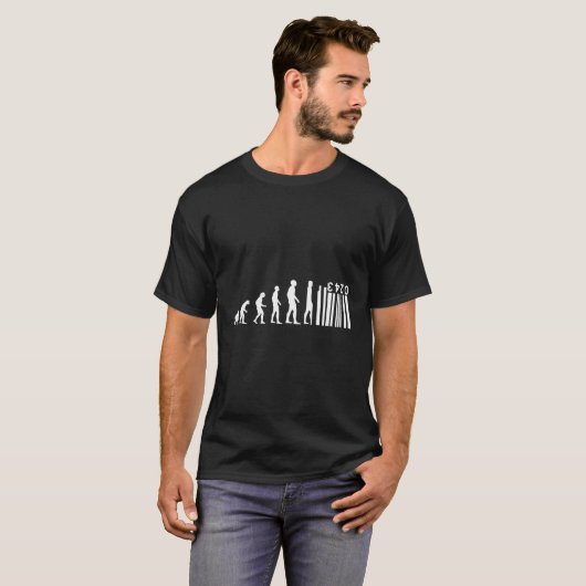 Die menschliche Evolution wird zu Barcode Industri T-Shirt (Vorne ganz)