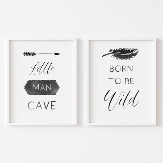 Die menschliche Höhle ist geboren, ein wildes schw Bilderwand Sets