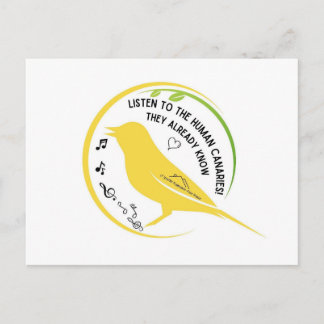 Die menschlichen Kanarienvögel wissen es bereits Postkarte