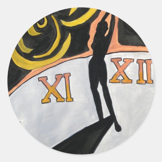 Die menschlichen Sundial-Aufkleber Runder Aufkleber (Vorderseite)