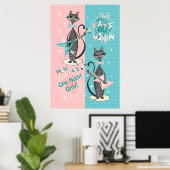 Die Meow / Mew Wave Night der Katze Poster (Heimbüro)