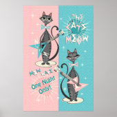 Die Meow / Mew Wave Night der Katze Poster (Vorne)