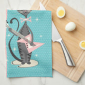 Die Meow / Mew Wave Night der Katze ©️ Studioxtin Geschirrtuch (Viertel Falte)