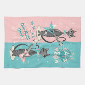 Die Meow / Mew Wave Night der Katze ©️ Studioxtin Geschirrtuch (Horizontal)