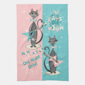 Die Meow / Mew Wave Night der Katze ©️ Studioxtin Geschirrtuch (Vertikal)