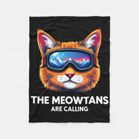 Die Meowtains nennen Cat Lover Mountain Skier Fleecedecke (Vorderseite)