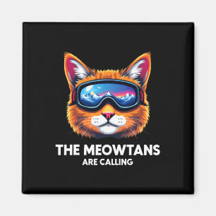 Die Meowtains nennen Cat Lover Mountain Skier Magnet