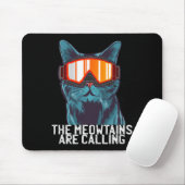 Die Meowtains rufen lustige Ski-Schneebrett-Brille Mousepad (Mit Mouse)