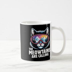 Die Meowtains rufen lustigen Skifahren Humoe Ski C Kaffeetasse