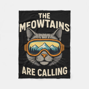 Die Meowtains rufen, lustiges Skifahren _1 Fleecedecke