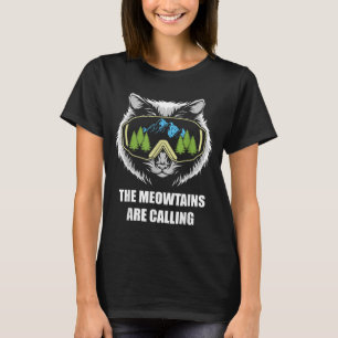 Die Meowtains rufen Skibrille Katze Ski fahren T-Shirt