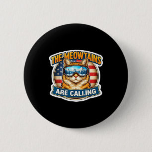 Die Meowtains rufen Snowboard-Ski-Skifahrer Button