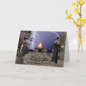 Die merkwürdigen Schwestern vergießen einen Zauber Karte (Gelbe Blume)