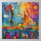 DIE MERMAMAL UND DIE PRINZESSE FARBE POSTER (Vorne)