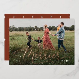 Die Merrier 5" x 7" Foil Holiday Card Folien Feiertagskarte