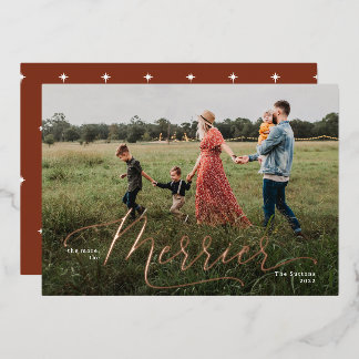 Die Merrier 5" x 7" Foil Holiday Card Folien Feiertagskarte