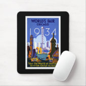 "Die Messe der Welt, Chicago 1934" Vintag Mousepad (Mit Mouse)