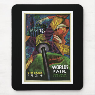 "Die Messe der Welt, Chicago, 1934" Vintag Mousepad