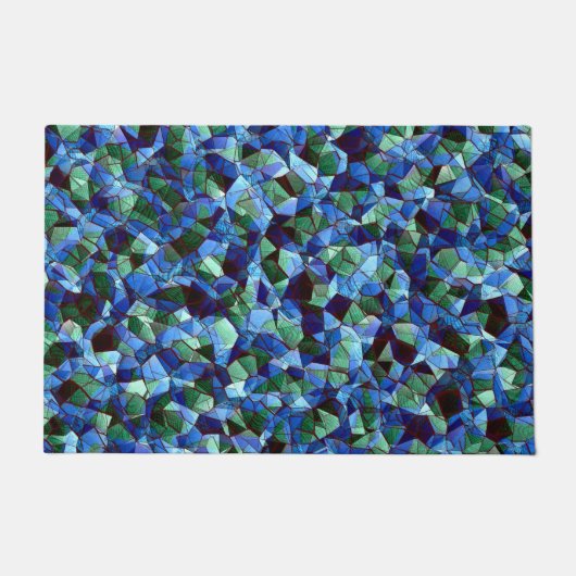 Die Messy aus grün und blau unregelmäßigem Mosaik Fußmatte (Vorderseite)
