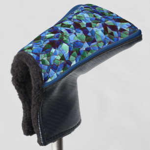 Die Messy aus grün und blau unregelmäßigem Mosaik  Golf Headcover