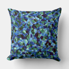 Die Messy aus grün und blau unregelmäßigem Mosaik  Kissen