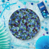 Die Messy aus grün und blau unregelmäßigem Mosaik Pappteller (Party)