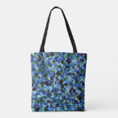 Die Messy aus grün und blau unregelmäßigem Mosaik  Tasche (Rückseite)