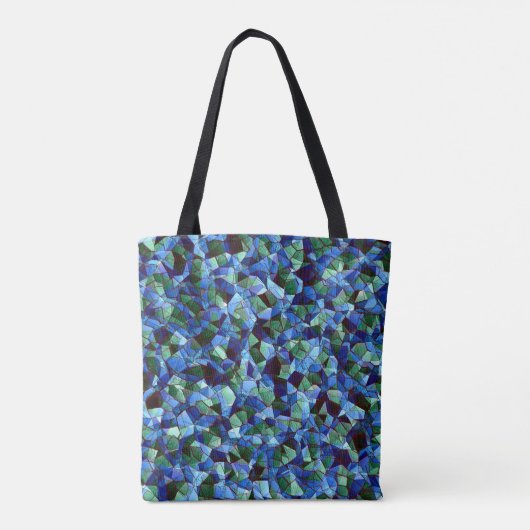 Die Messy aus grün und blau unregelmäßigem Mosaik Tasche (Rückseite)