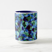Die Messy aus grün und blau unregelmäßigem Mosaik  Tasse (Zentrum)