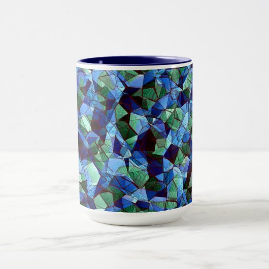 Die Messy aus grün und blau unregelmäßigem Mosaik Tasse (Zentrum)