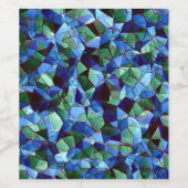 Die Messy aus grün und blau unregelmäßigem Mosaik Weinetikett (Einzelnes Label)