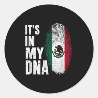 Die mexikanische Flagge Mexiko ist mein Dna Runder Aufkleber