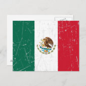 Die mexikanische Flagge mit Scuffe und Scratched Postkarte (Vorne/Hinten)